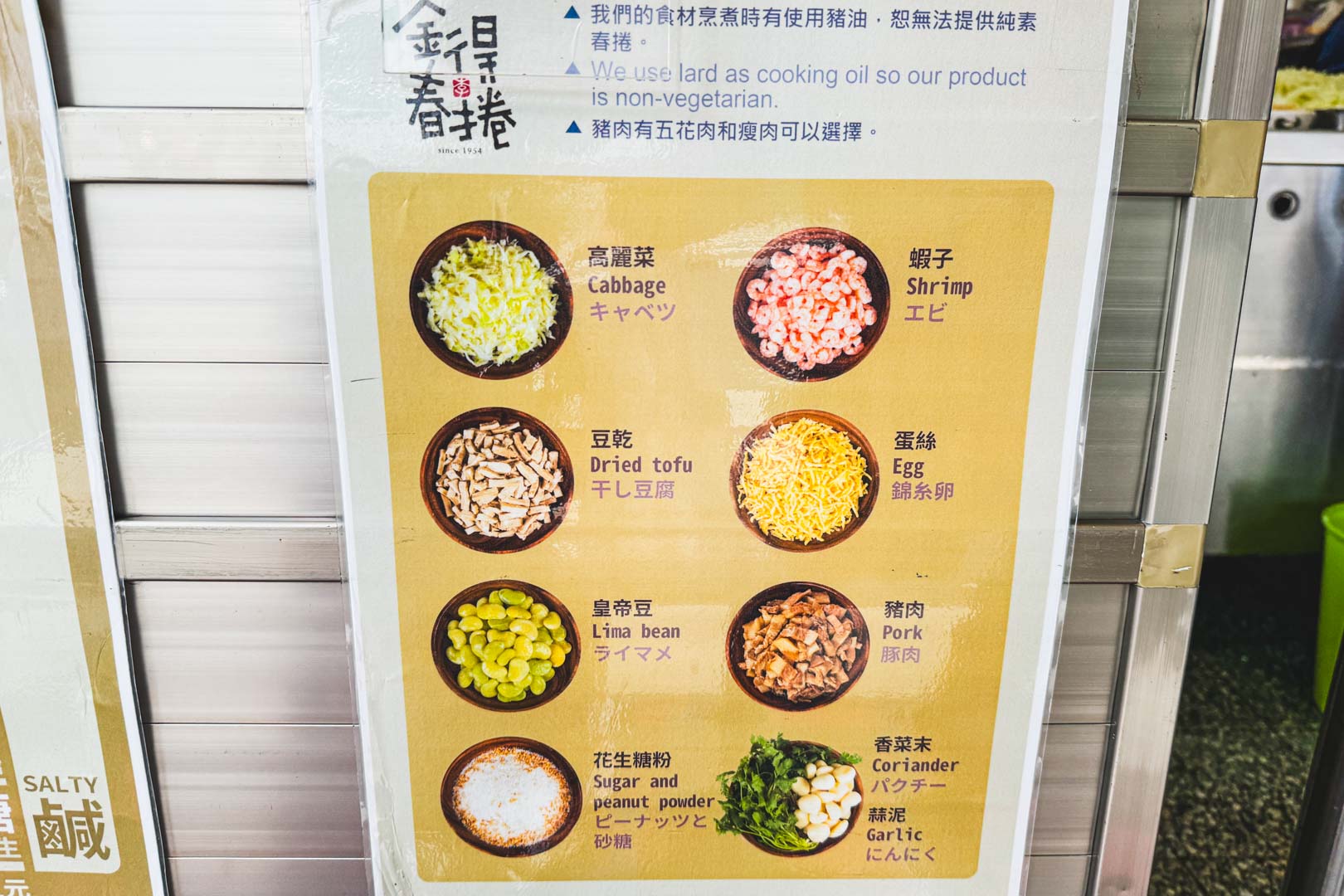 金得春捲, 金得春捲菜單, 金得春捲推薦, 台南美食, 永樂市場美食