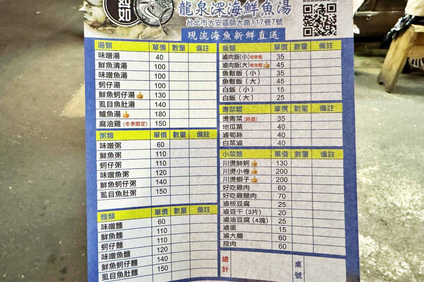 龍泉深海鮮魚湯, 龍泉深海鮮魚湯菜單, 龍泉深海鮮魚湯推薦, 師大美食, 台電大樓美食